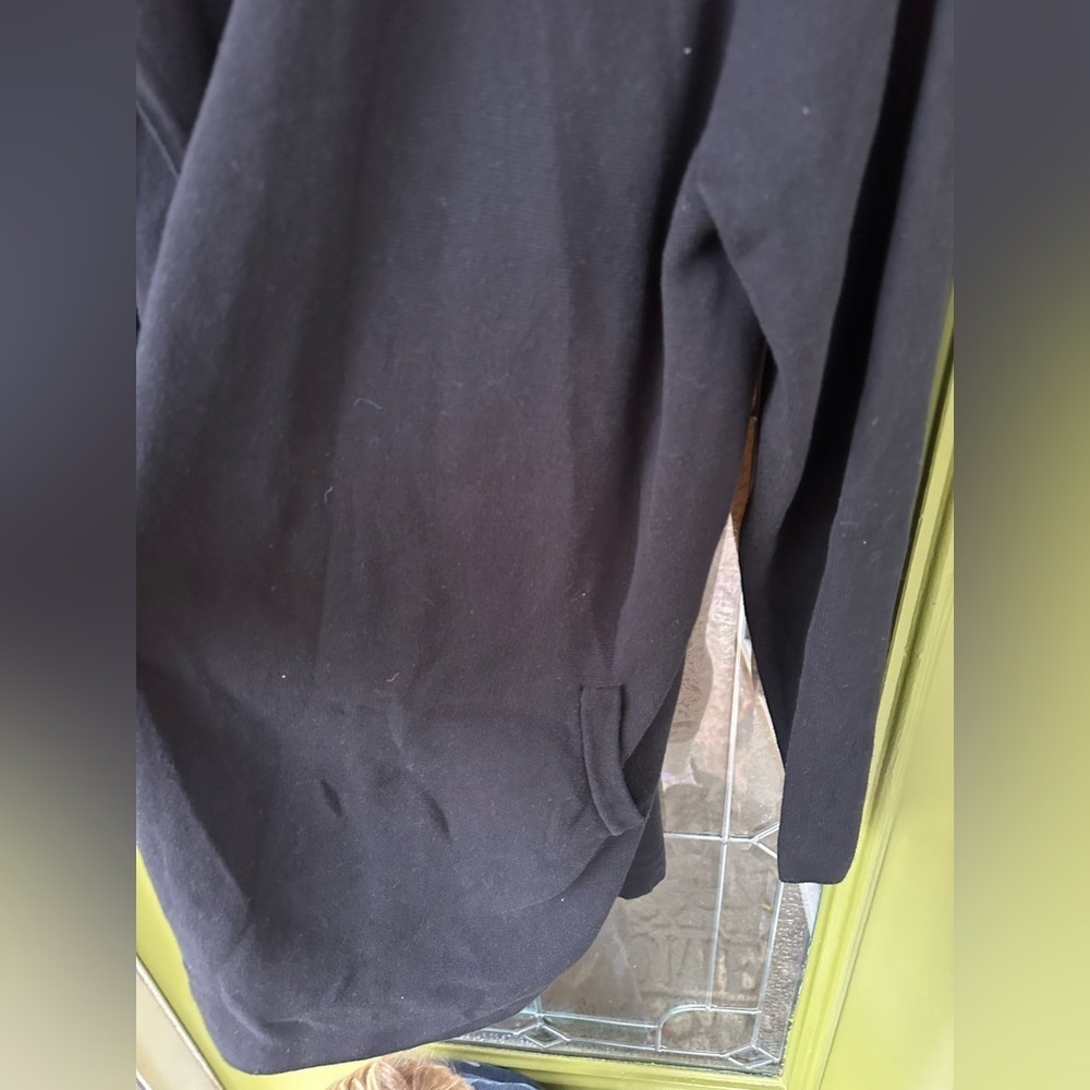 J CREW Sz XXL Black Collarless Open Cardigan Pockets #AN051 Business Casual - Picture 3 of 7